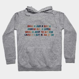 Hugging and a kissing, dancing and a loving. Retro color palette Hoodie